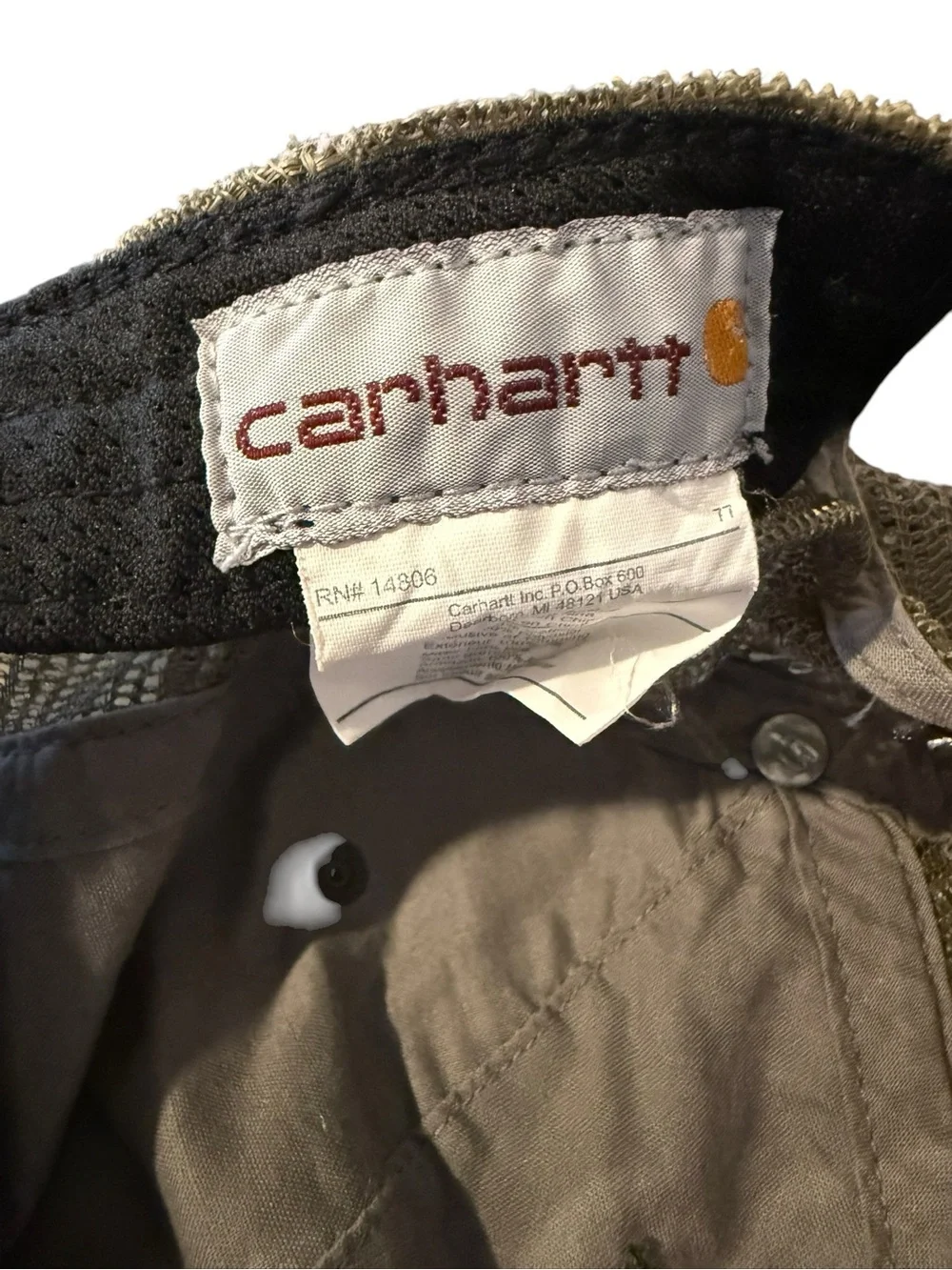 Carhartt Khaki Olive Canvas Logo Patch Baseball Cap